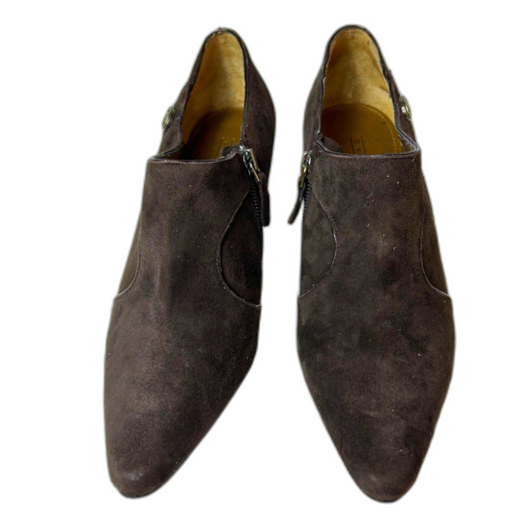 Circa Joan & David CJ River Brown Suede Leather Pointed Toe Shootie Shoe Size 6M - Picture 2 of 10